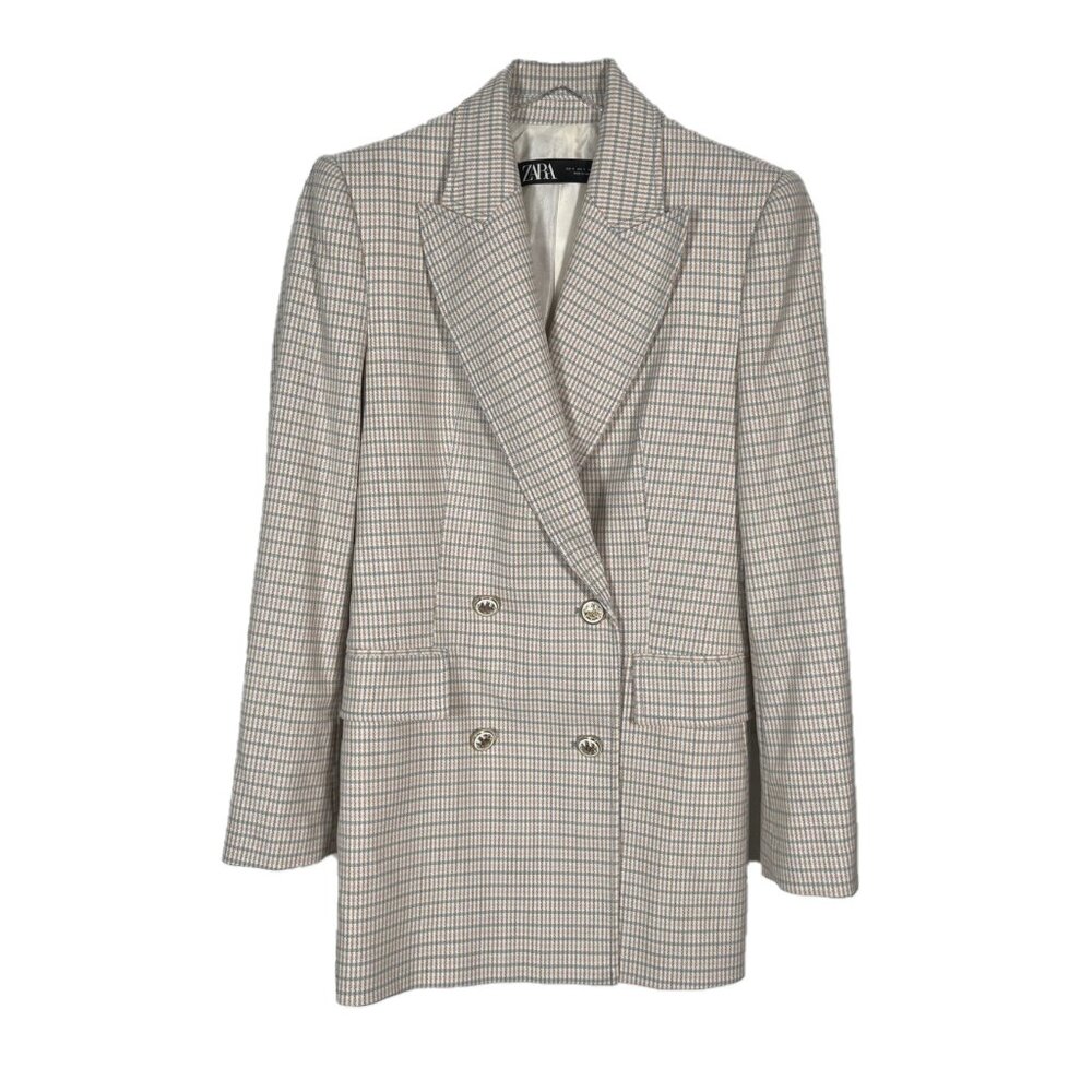 Zara Double Breasted Tailored Long Line Blazer Size Small
